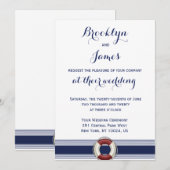 Witte neutrift-uitnodigingen met Lifesaver Kaart (Voorkant / Achterkant)