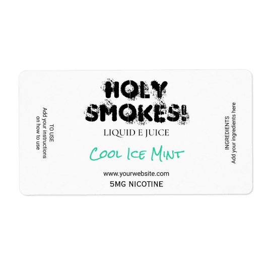 Witte Nicotine E Juice Labels (Voorkant)