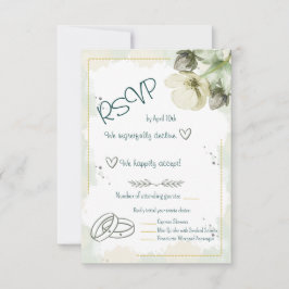 Witte Nieswortel Aquarel Bloemen RSVP Kaartje