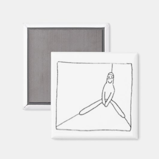 Witte Ninja is in een hoek Magneet (Voorkant / Achterkant)