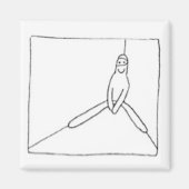 Witte Ninja is in een hoek Magneet (Voorkant)