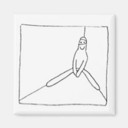 Witte Ninja is in een hoek Magneet (Voorkant)