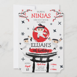 Witte Ninja Warrior Martial Arts Verjaardag Kaart