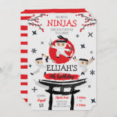 Witte Ninja Warrior Martial Arts Verjaardag Kaart (Voorkant / Achterkant)