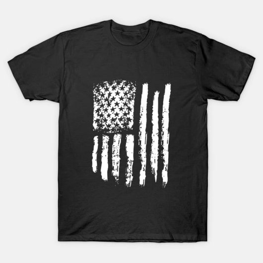 Witte noodlijdende Amerikaanse vlag T-shirt