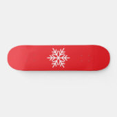 Witte Noordse Sneeuwvlok Helder Rood Achtergrond Persoonlijk Skateboard (Horizontaal)
