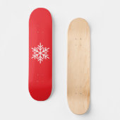Witte Noordse Sneeuwvlok Helder Rood Achtergrond Persoonlijk Skateboard (Voorkant)