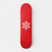 Witte Noordse Sneeuwvlok Helder Rood Achtergrond Persoonlijk Skateboard (Voorkant)