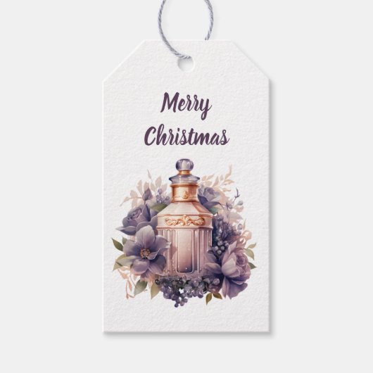 Witte Nostalgische luxe Merry Christmas Cadeaulabel (Voorkant)