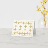 Witte Note Kaart met Gouden Kleur Fleur-de-Lis (Gele Bloem)