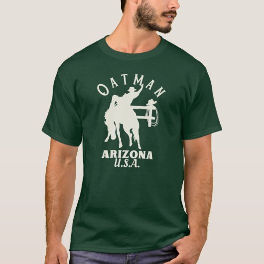 Witte Oatman Arizona Rodeo Ruiter T-shirt (Voorkant)