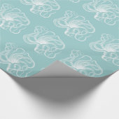 Witte octopus cadeaupapier (Hoek)