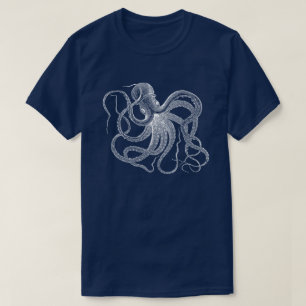 Witte Octopus Illustratie T-shirt
