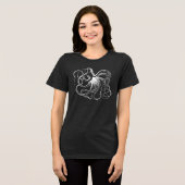 Witte octopus illustratie Tri-Blend shirt (Voorkant volledig)