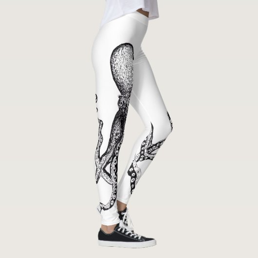 Witte octopus Leggings (Rechts)