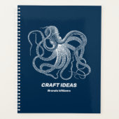 Witte octopus op donkerblauw planner (Voorkant)