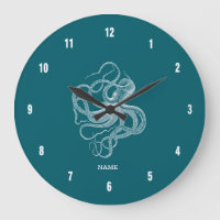 Witte octopus op een op maat gemaakte turquoise ac