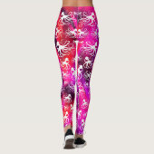 Witte octopus op hete roze & Paarse - Leggings (Achterkant)