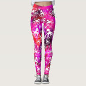 Witte octopus op hete roze & Paarse - Leggings (Voorkant)