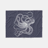 witte octopus & Stippen Patroon Fleece Deken (Voorkant (Horizontaal))