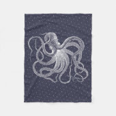  witte octopus & Stippen Patroon Fleece Deken (Voorkant)