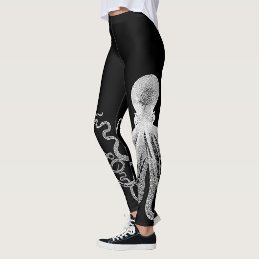 Witte octopus zwarte Leggings (Links)