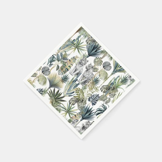 Witte Oerwoud Witte Tijgers Papieren servetten (Hoek)