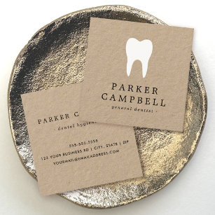 Witte of een kleur tandtandarts logo tandheelkundi vierkante visitekaartje