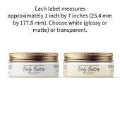 Witte of heldere body butter jar label 1" x 7"
