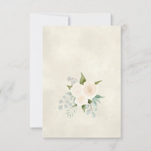Witte of Peach Rozen & Eucalyptus Boho Wedding Save The Date (Achterkant)