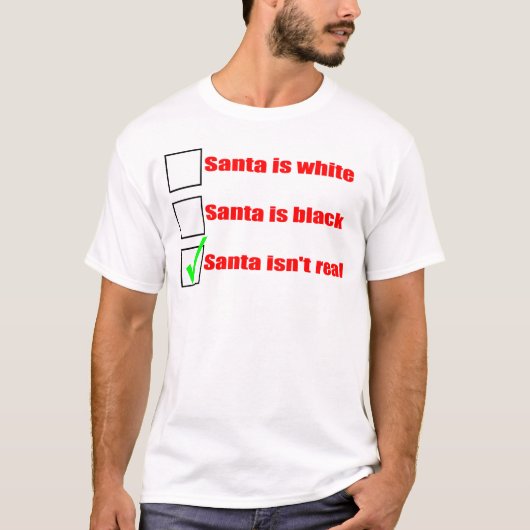 Witte of zwarte Kerstman T-shirt (Voorkant)