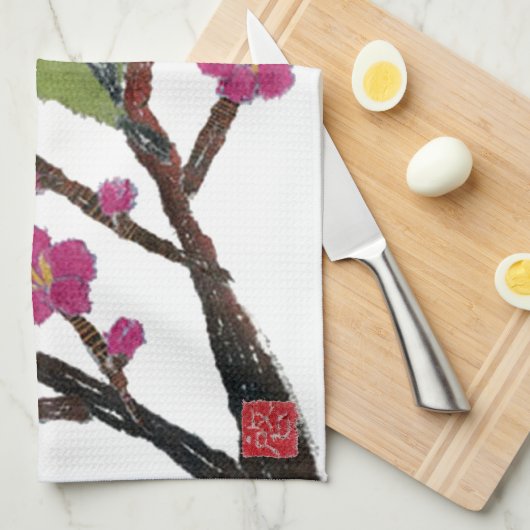 Witte ogen, krottenboom, vogel theedoek (Quarter Fold)