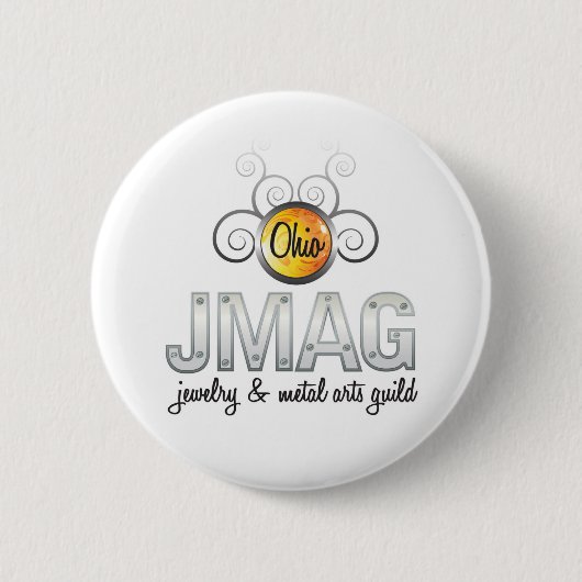 Witte OJMAG logo-toets Ronde Button 5,7 Cm (Voorkant)