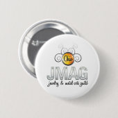 Witte OJMAG logo-toets Ronde Button 5,7 Cm (Voorkant /achterkant)