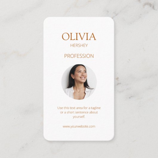 Witte / Okerfoto sociale QR-code Visitekaartje (Voorkant)