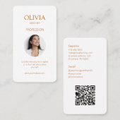 Witte / Okerfoto sociale QR-code Visitekaartje (Voorkant / Achterkant)