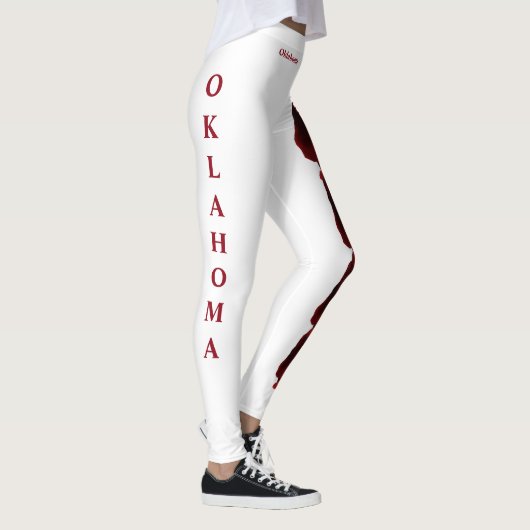 Witte Oklahoma State Oklahoma Roos Bloedbloem Legg Leggings (Rechts)