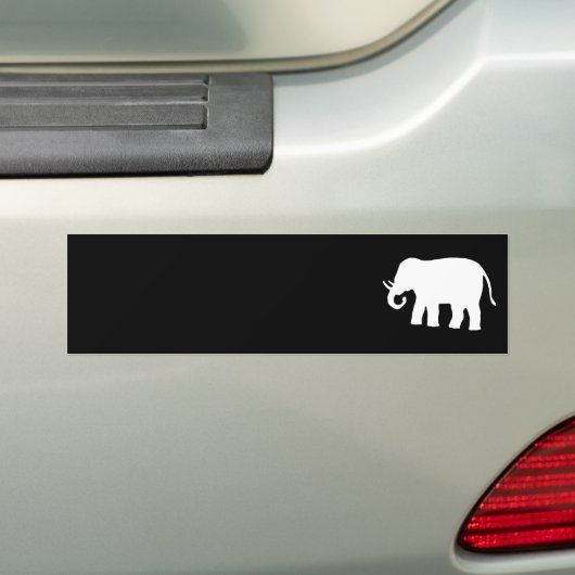 Witte olifant bumpersticker (Op auto)