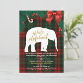 Witte Olifant Cadeau Uitnodiging (Staand voorkant)