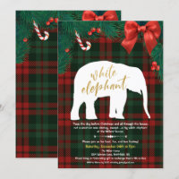 Witte Olifant Cadeau Uitnodiging