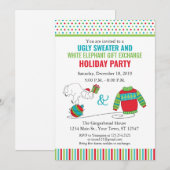 Witte Olifant Cadeau Uitnodiging (Voorkant / Achterkant)