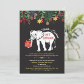 Witte Olifant Cadeau Uitnodiging (Staand voorkant)
