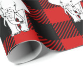 Witte Olifant Cadeau Uitwisseling Buffalo Plaid Cadeaupapier (Rol Hoek)
