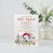 Witte Olifant Cadeau Uitwisseling Feest Briefkaart (Staand voorkant)