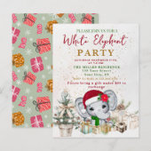 Witte Olifant Cadeau Uitwisseling Feest Briefkaart (Voorkant / Achterkant)