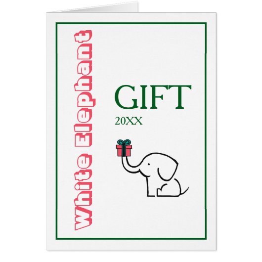Witte Olifant Cadeau Uitwisseling Kerstfeest (Voorkant)