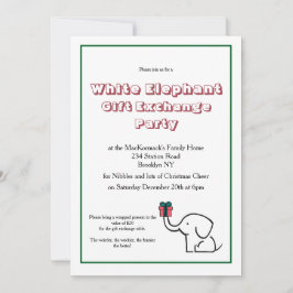 Witte Olifant Cadeau Uitwisseling Kerstfeest Kaart