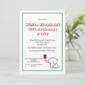 Witte Olifant Cadeau Uitwisseling Kerstfeest Kaart (Staand voorkant)