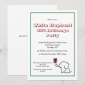 Witte Olifant Cadeau Uitwisseling Kerstfeest Kaart (Voorkant / Achterkant)