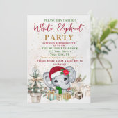 Witte Olifant Cadeau Uitwisselingsfeest Kaart (Staand voorkant)